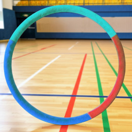 Обруч Идеальный силуэт 100см 2.3кг пластик с утяжелением яркая ткань